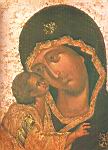 La Vierge du Don - par Theophane le Grec - Detrempe sur Bois - Cathedrale de l'Annonciation - Moscou [1390-1400]